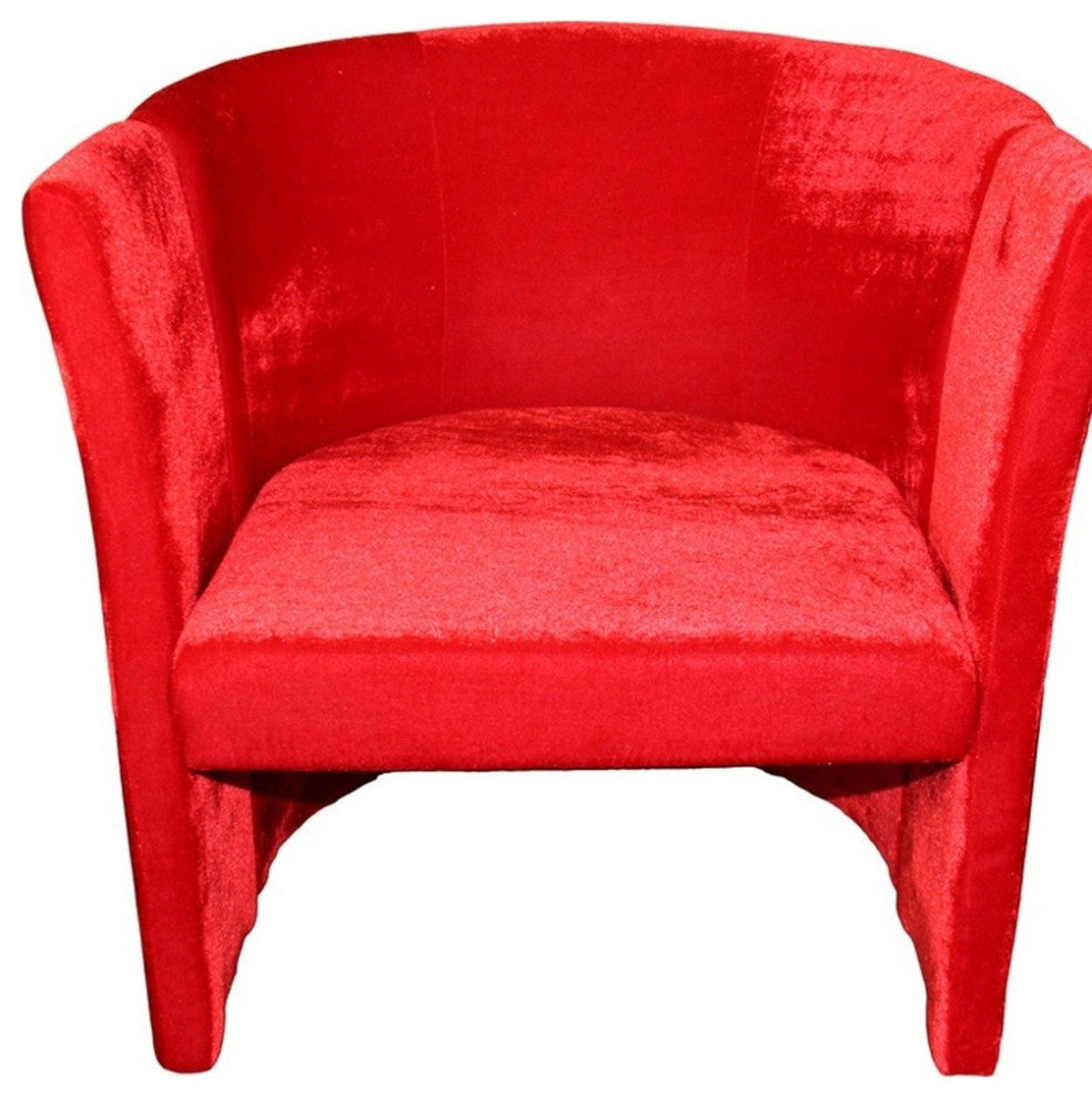 25" Luxurious Wood and Red Microfiber Folding Chair