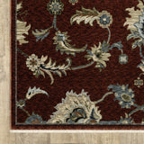 Cary Traditional Floral Area Rug, Red/ Multi, 2'3" X 7'6"