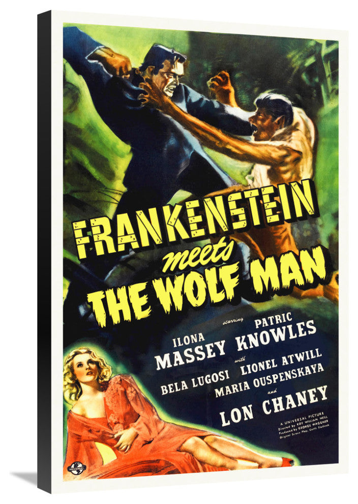 "Frankenstein vs the Wolfman" Canvas by Hollywood Photo Archive, 20x30"