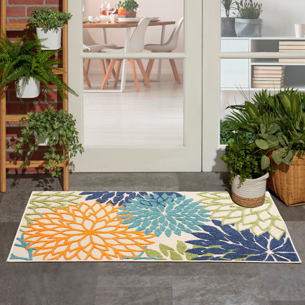 Nourison Aloha 3' x 5' Multicolor Tropical Area Rug