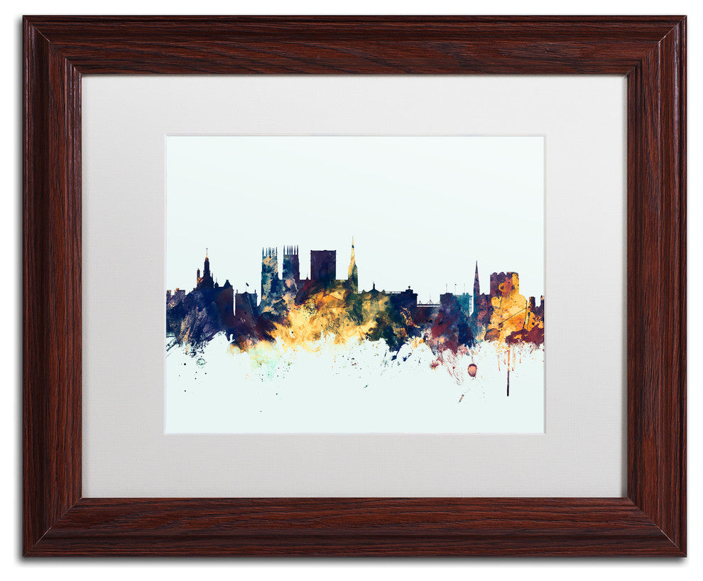 Michael Tompsett 'York England Skyline Blue' Matted Framed Art, 11x14