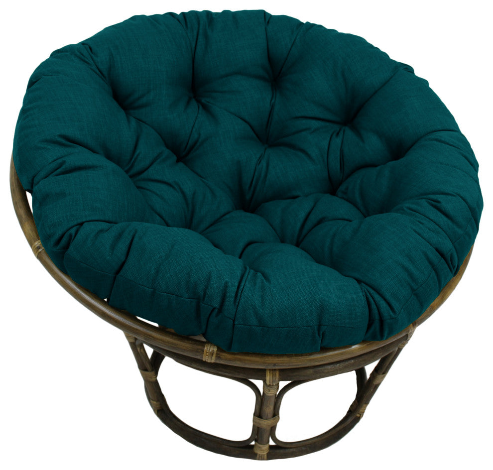 48" Solid Outdoor Polyester Papasan Cushion, Fits 46" Papasan Frame, Sea Blue