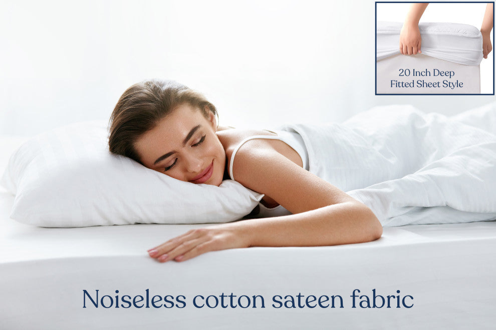 Delara Organic Cotton Waterproof Ultra Soft 300TC Mattress Protector, Full, 54"x75"