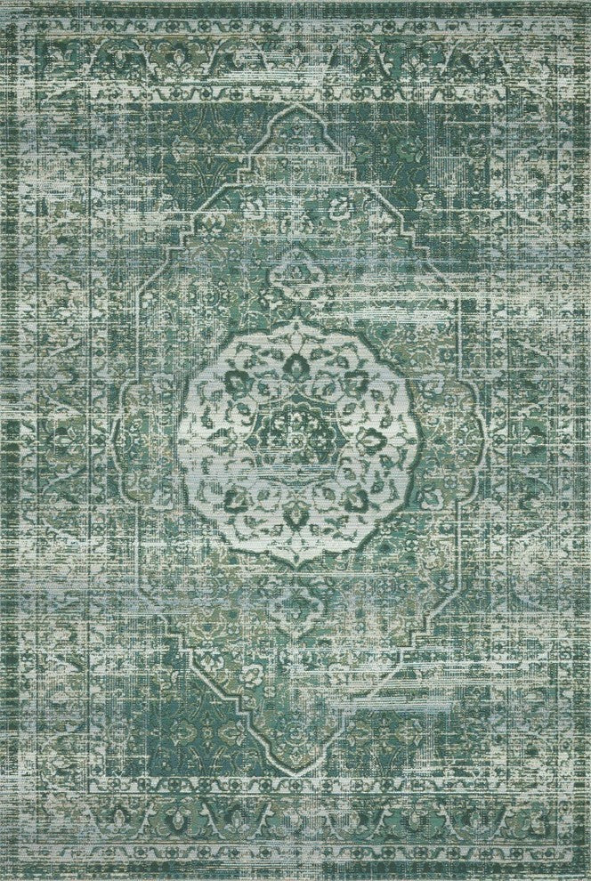 Mika In/out Area Rug by Loloi, Green/Mist, 1'6"x1'6" Sample Swatch