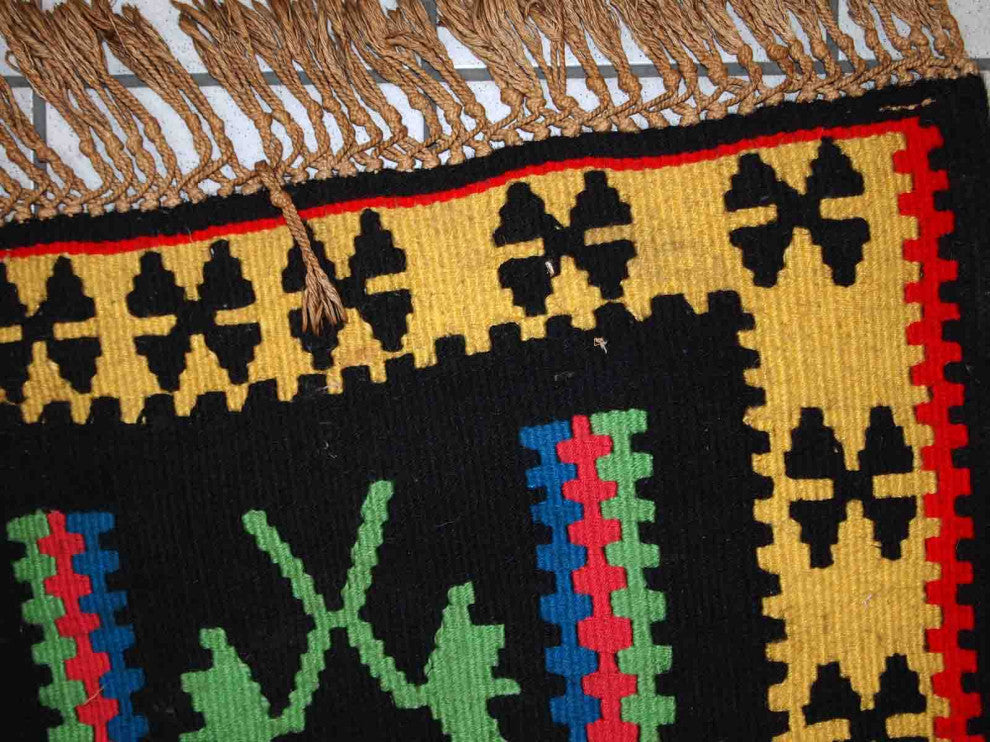 Handmade Vintage prayer Turkish Anatolian Kilim, 2.2'x4.4', 67cmx135cm 1970s