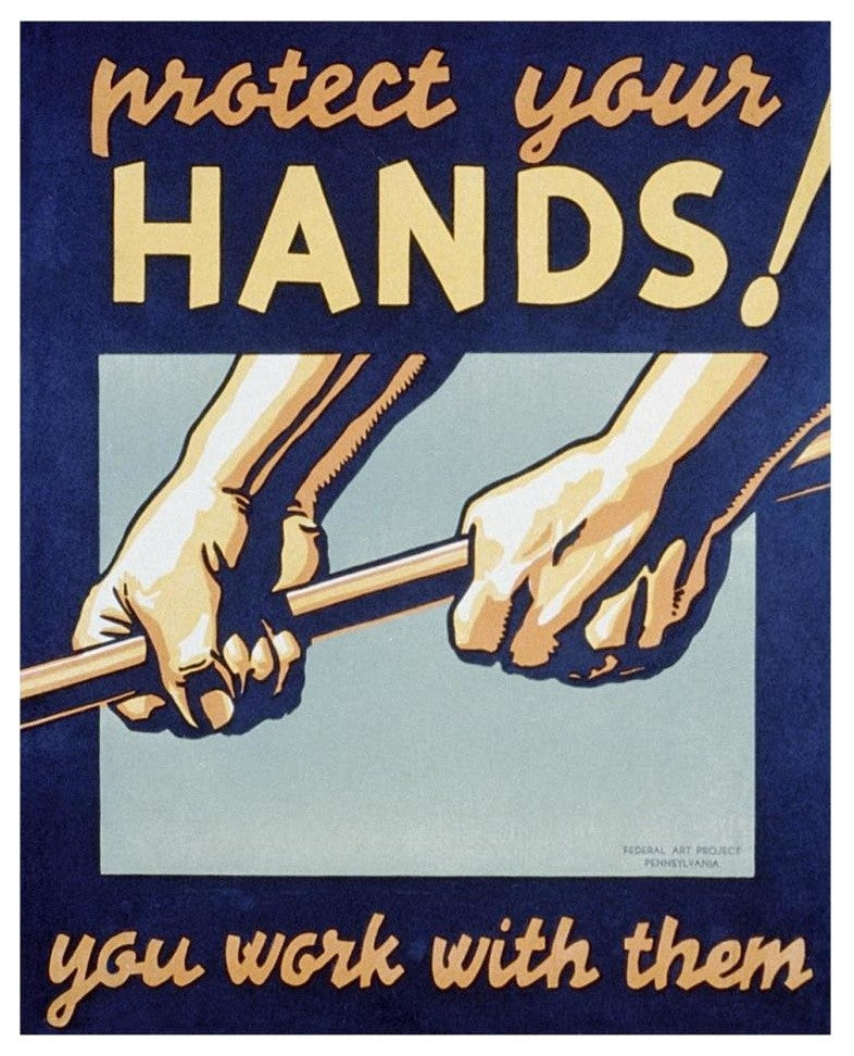 "Protect your hands" Digital Paper Print by Robert Muchley, 24"x30"