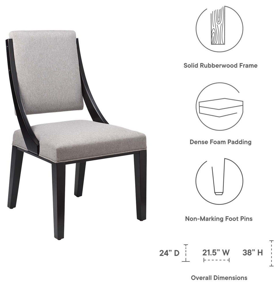 Cambridge Upholstered Fabric Dining Chairs, Set of 2, Light Gray
