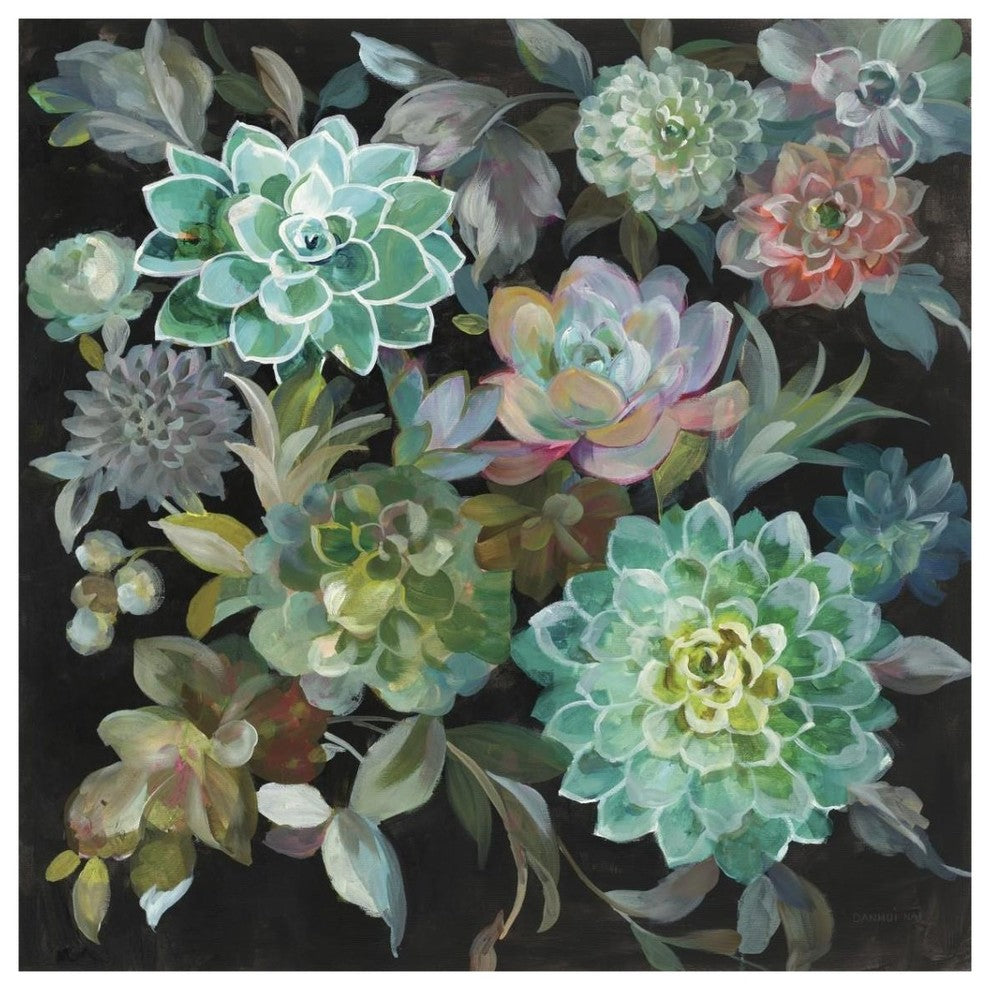 "Floral Succulents" Digital Paper Print by Danhui Nai, 38"x38"