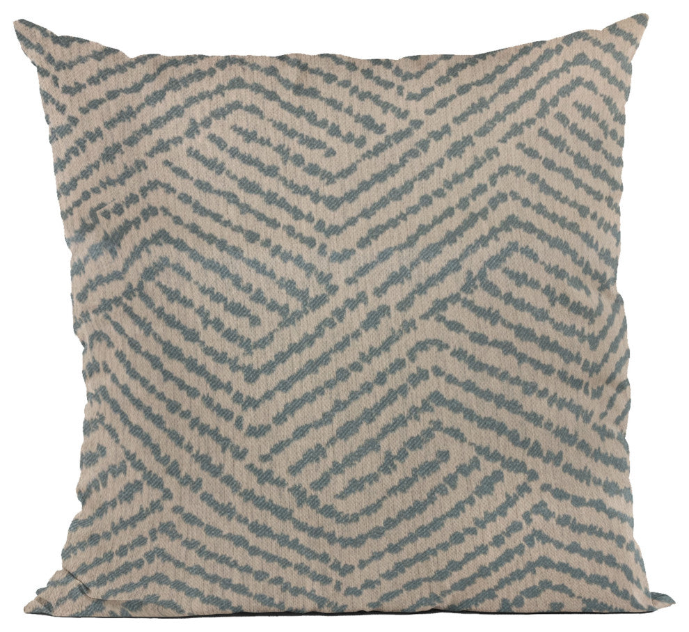 Plutus Blue Maze Chevron Luxury Throw Pillow, 12"x20"