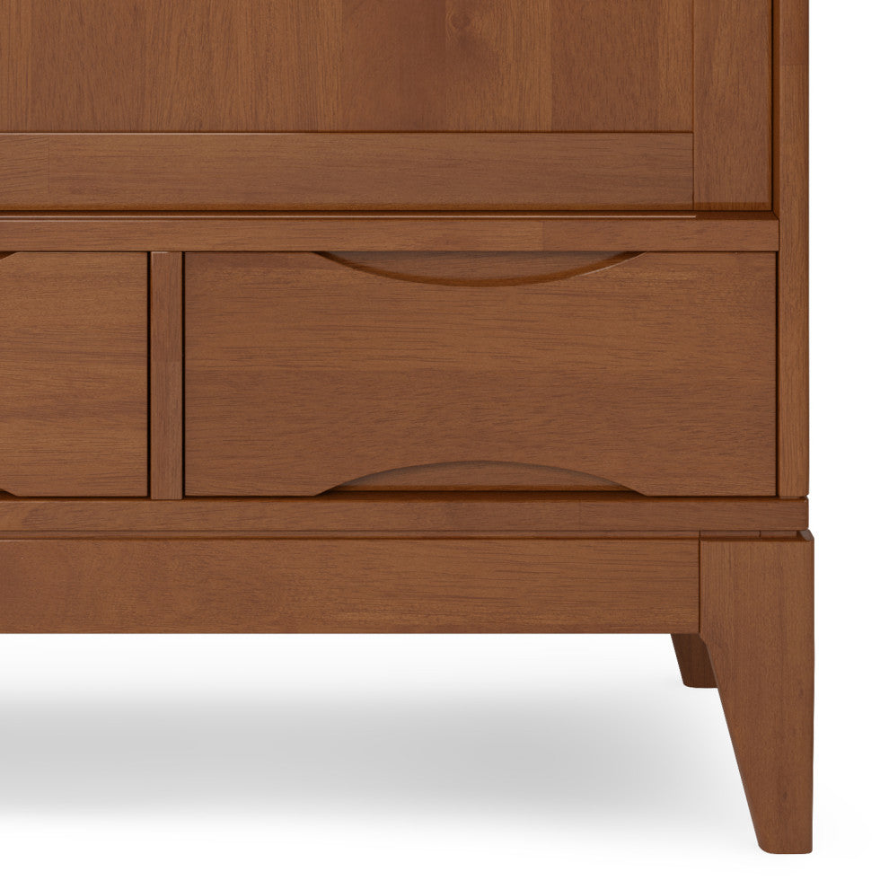 Harper Solid Hardwood Medium Storage Cabinet, Teak Brown
