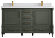 Aberdeen 60 Double Bathroom Vanity in Pewter Green 2" Empira Quartz