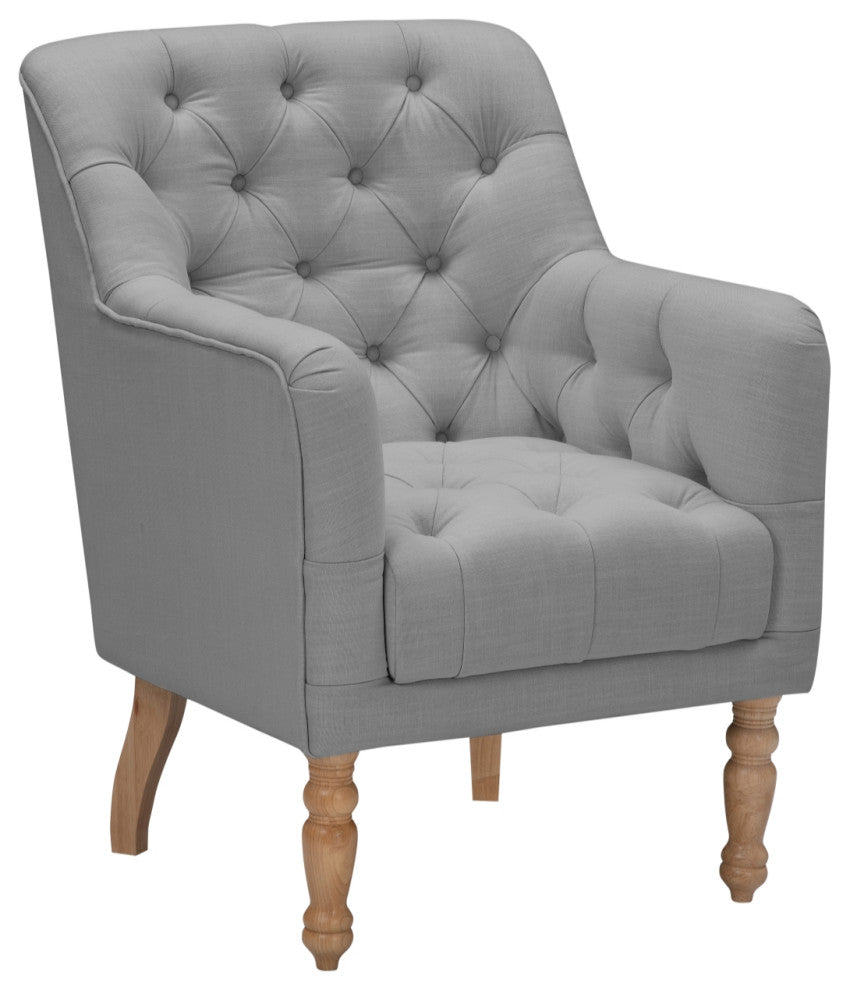 Rustic Manor Aadya Accent Chair Upholstered, Linen, Gray