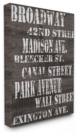 "Broadway Distressed New York City Streets" Oversized Stretched Canvas Wall Art