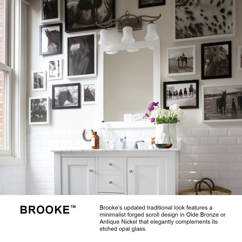 Hinkley Brooke Large Four Light Vanity, Antique Nickel