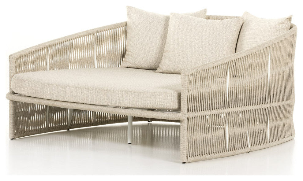 Porto Outdoor Day Bed-White Aluminum