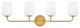 Lark 853454 Kline 4 Light 33"W Bathroom Vanity Light - Heritage Brass