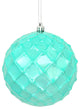 Vickerman N174242D 4.75" Teal Shiny Diamond Bauble Christmas Ornament, Set of 4
