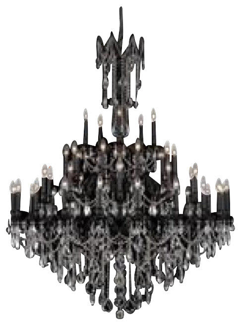 Elegant Rosalia Foyer Hall Light, Dark Bronze Finish With Royal Cut Crystal