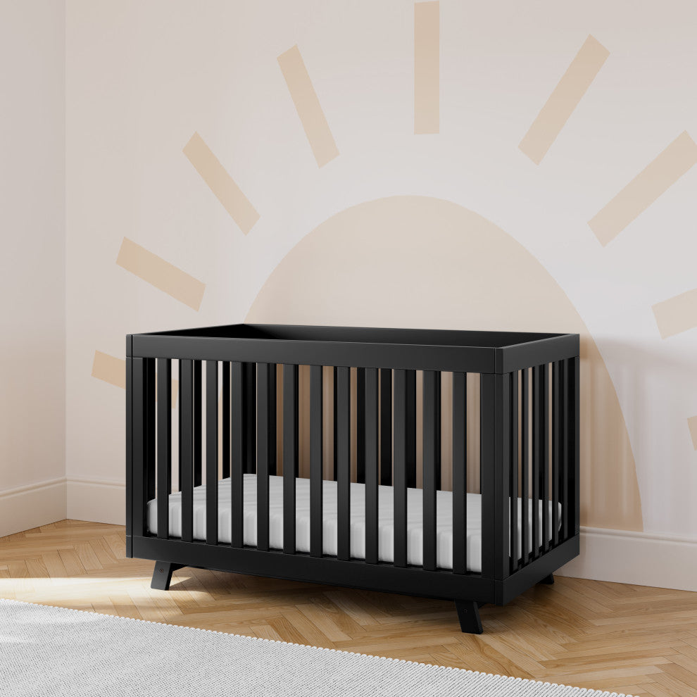 Storkcraft Beckett 3-in-1 Convertible Crib, Black, Converts to Toddler Bed