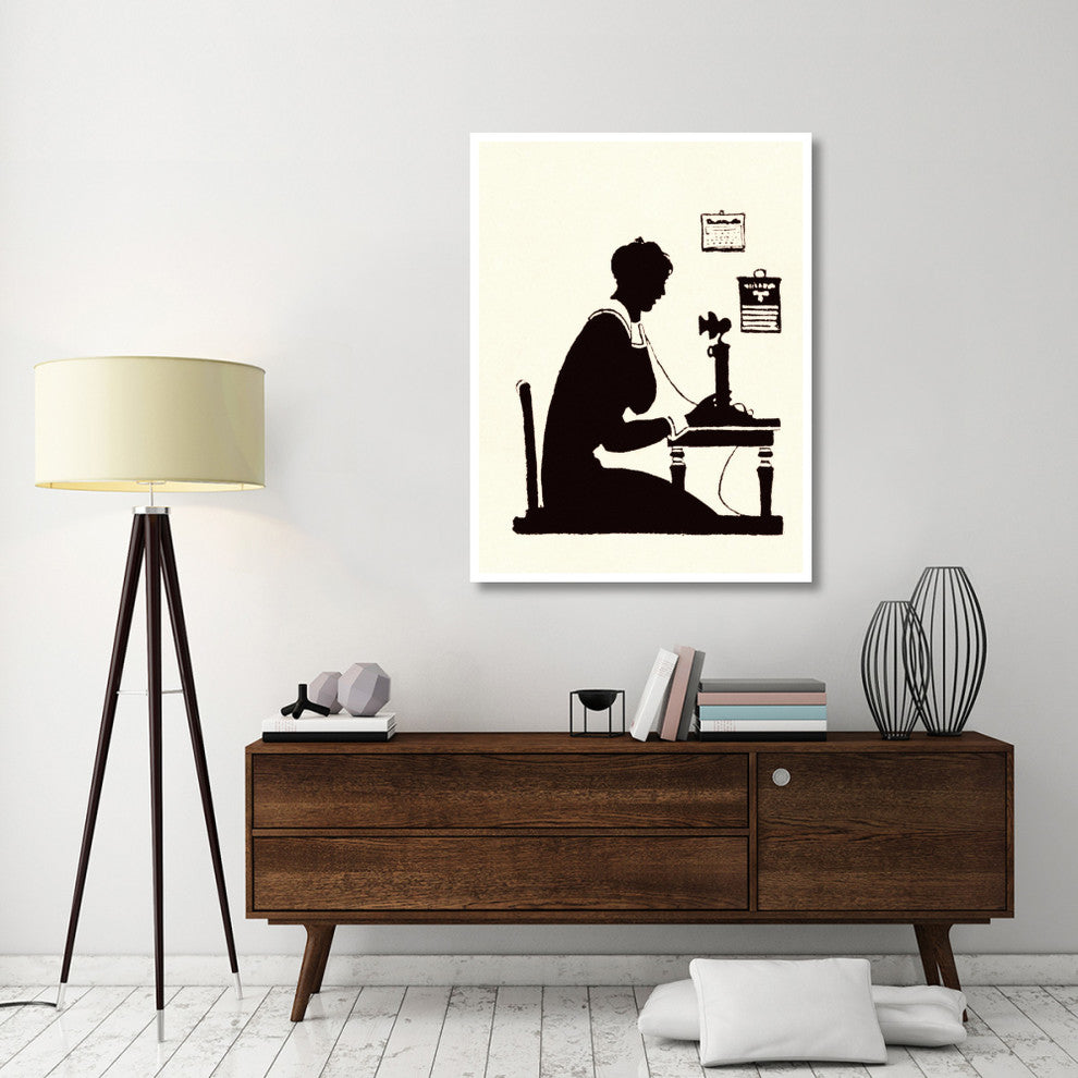 "Homemaker Makes a Phone Call" Digital Paper Print by Maxfield Parrish, 38"x50"