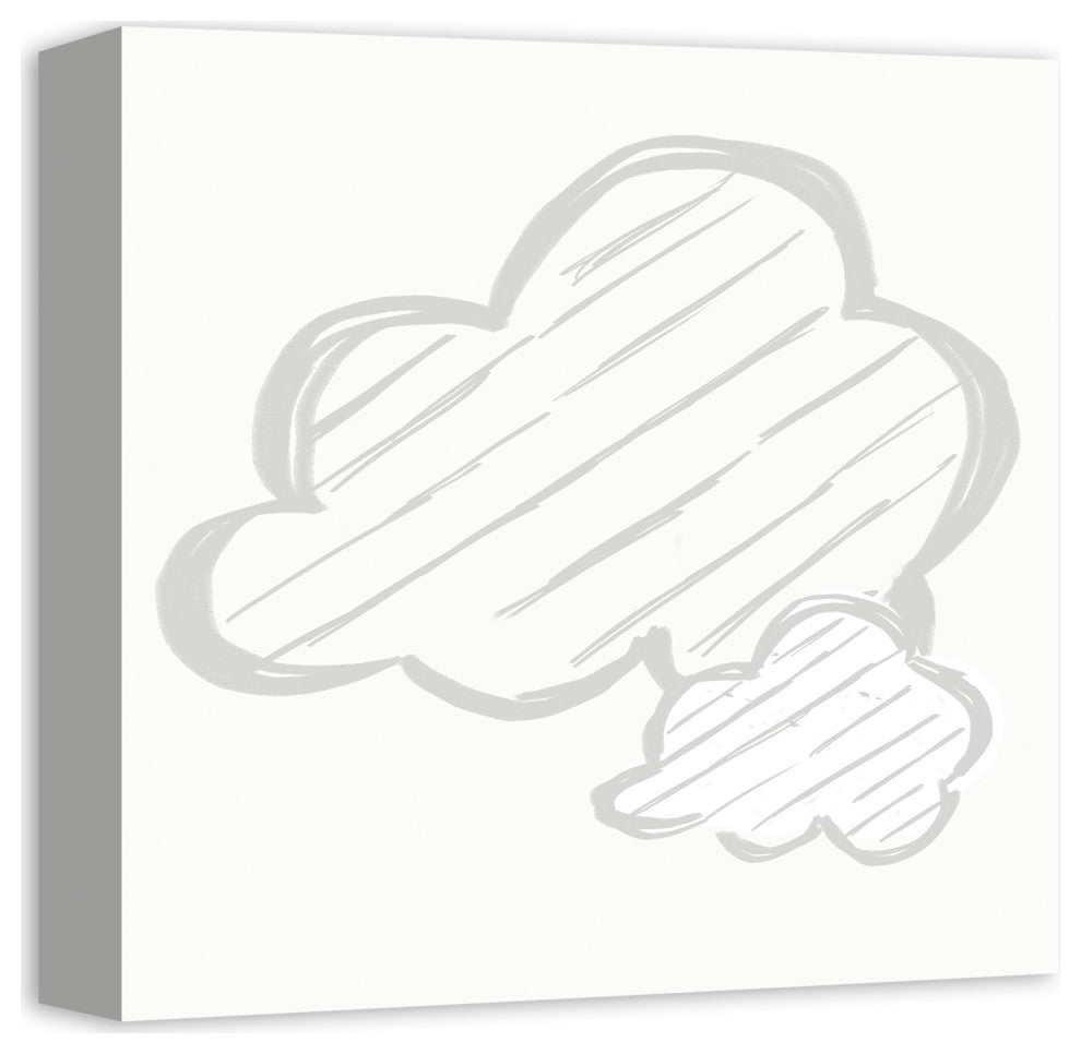 Light Gray Striped Clouds 12x12 Canvas Wall Art