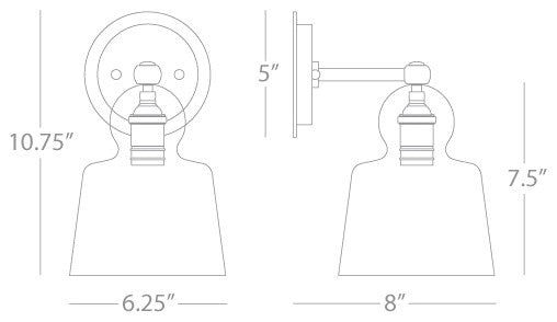 Robert Abbey S745 One Light Wall Sconce Albert Polished Nickel