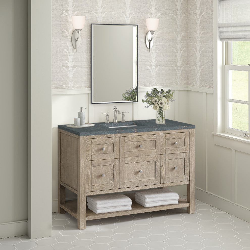Breckenridge 48" Single Vanity, Oak, 3 CM Parisien Bleu Top