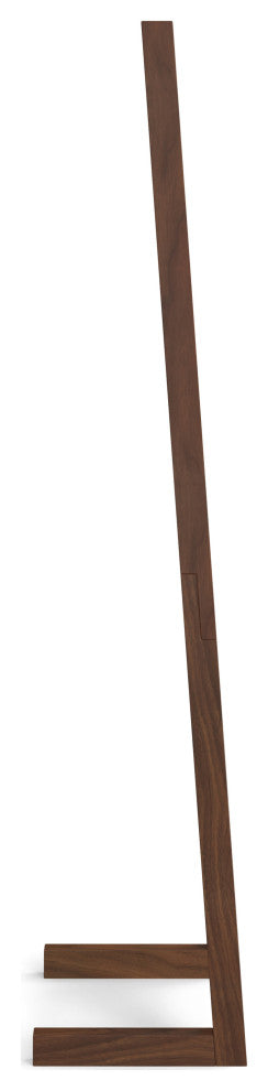 Bray Solid Acacia Wood Bath Towel and Blanket Ladder Shelf, Natural Walnut