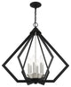 Black With Brushed Nickel Cluster Modern Chandelier