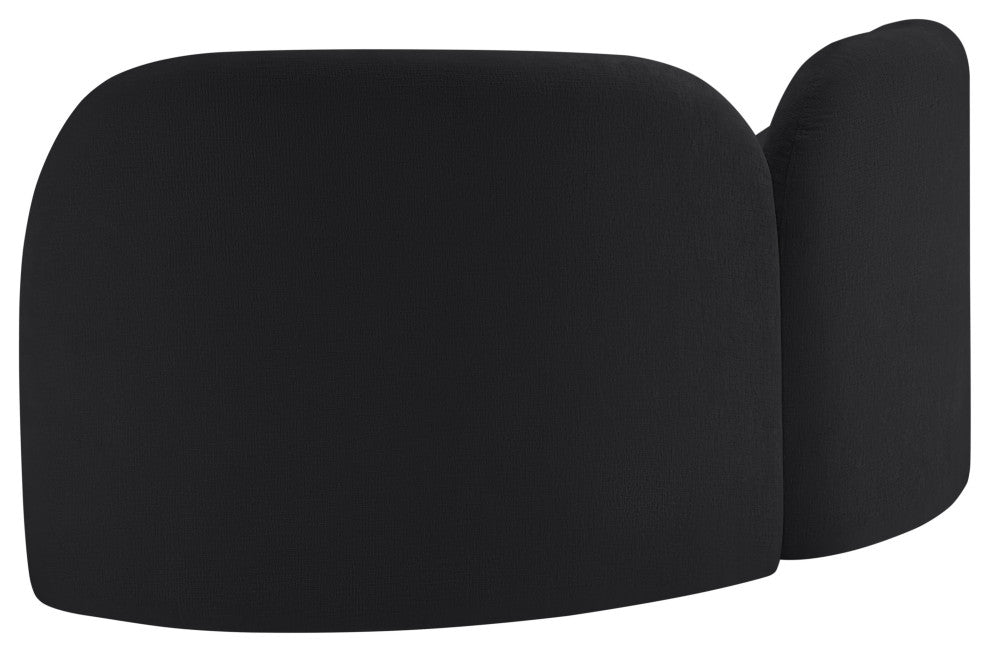 Daphne Upholstered Chair/Loveseat/Sofa, Black, Chenille Fabric, Loveseat