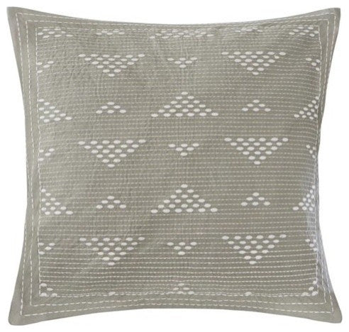 INK+IVY Dec Pillow With Embroidery, Taupe