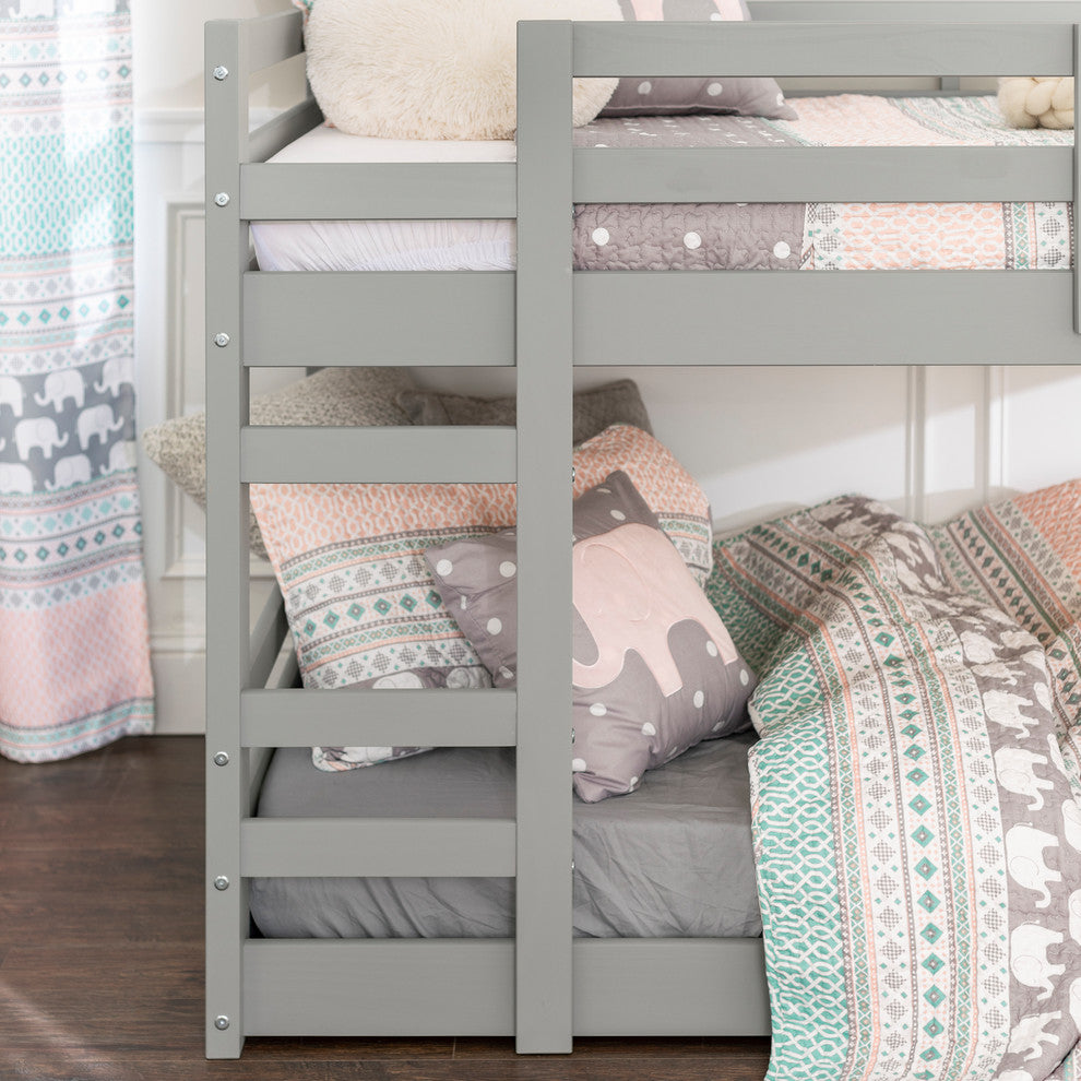 Low Wood Twin Bunk Bed, Gray