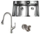 33" Topmount 16 Gauge 60/40Double Bowl, Sink With Faucet and Strainer