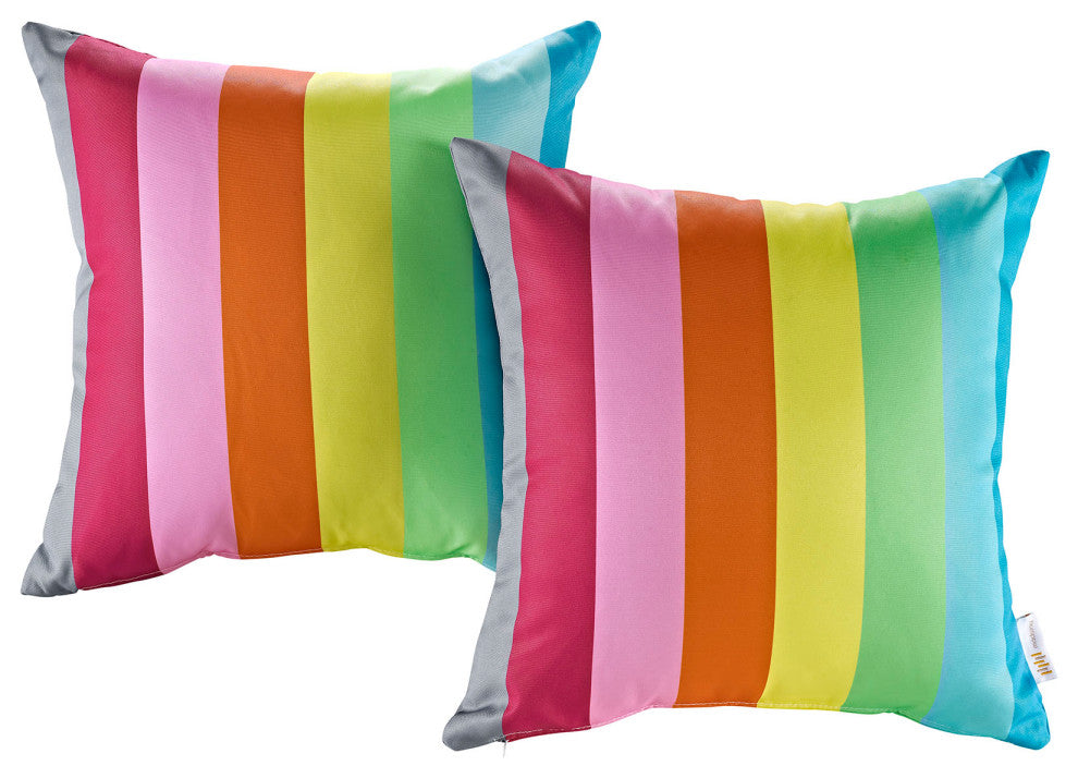Rainbow Two Piece Outdoor Patio Pillow Set