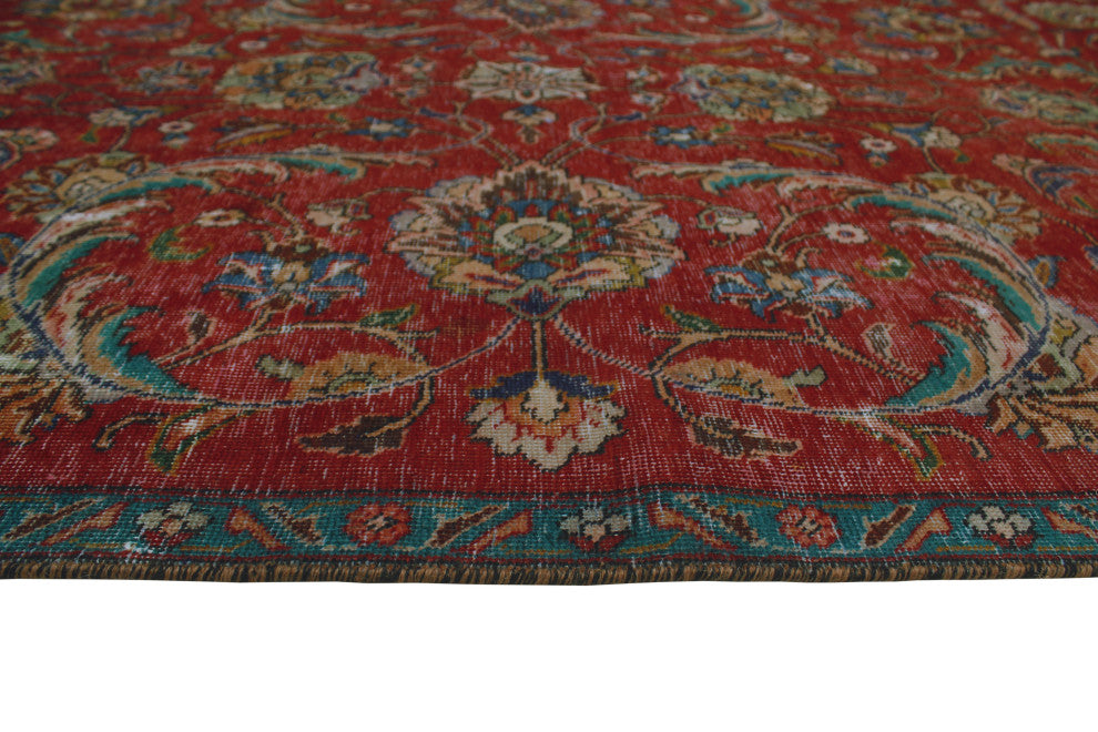 Fine Vintage Distressed Asuman Red Rug