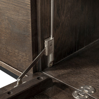 Nevada Rustic Oak Wood Sideboard, Dark Brown