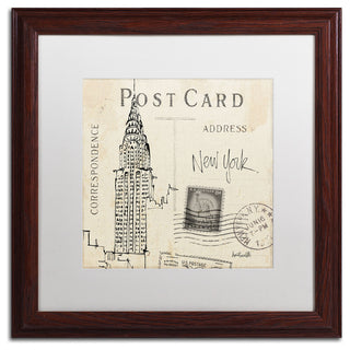 'Postcard Sketches I' Matted Framed Canvas Art by Anne Tavoletti