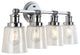 Beverly 31.75" 4-Light Iron/Seeded Glass Cottage LED Vanity Light, Chrome