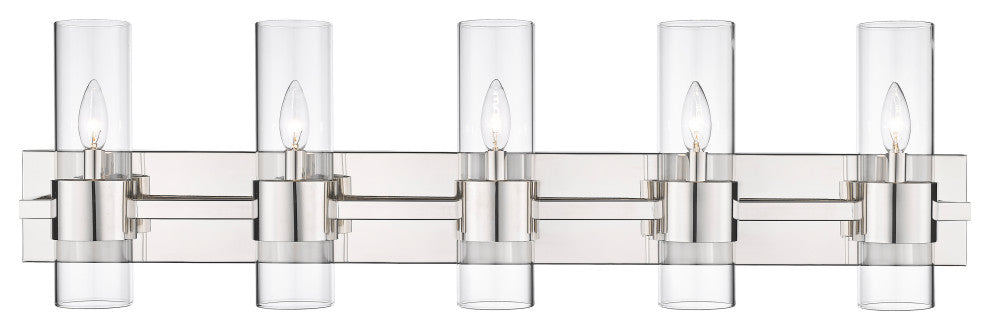 Zlite 343-5V-PN 5-Light Vanity, Clear
