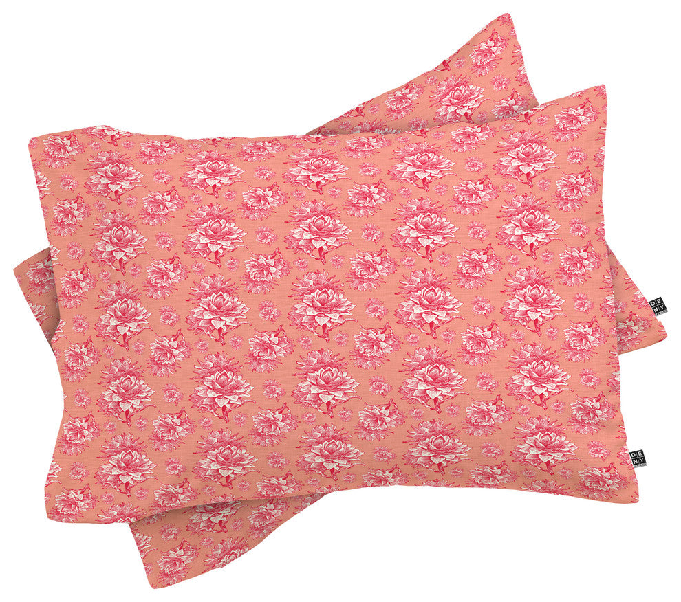 Deny Designs Caroline Okun Artichoktica Rosa Pillow Shams, Queen