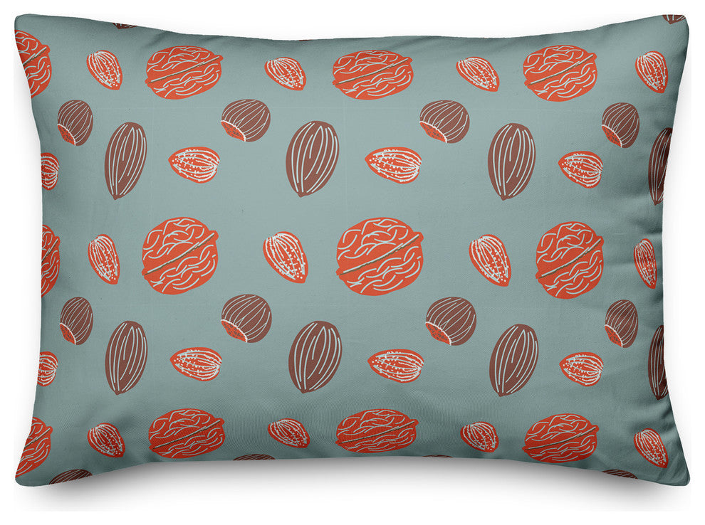 Blue Nut Assortment Throw Pillow