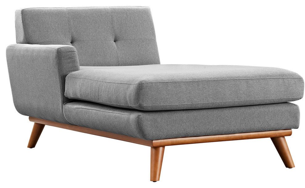 Modern Contemporary Left-Arm Chaise , Gray, Fabric