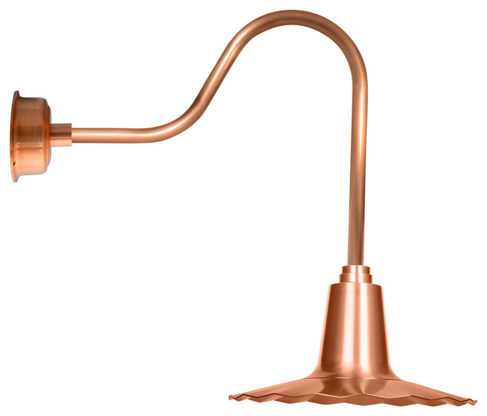 12" Iris LED Wall Sconce Light With Sleek Arm, Solid Copper
