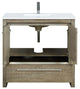 Lafarre Contemporary 36" Rustic Acacia Bathroom Vanity, Balzani Gun Metal Faucet