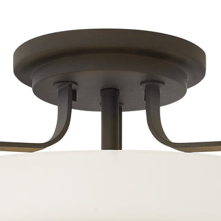 Hinkley Harper 18" Large Semi-Flush Ceiling Light, Oil Rubbed Bronze+Etched Opal