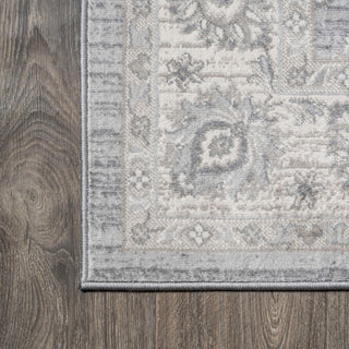 Modern Persian Moroccan Light Gray 6' Round Area Rug