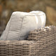 Bahamas Outdoor Wicker and Teak Wood Lounge Chair With Beige Olefin