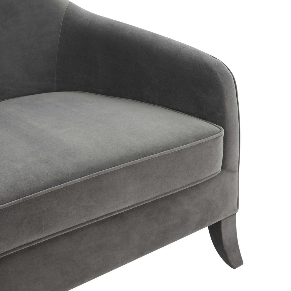 Neveah Gray Velvet Loveseat