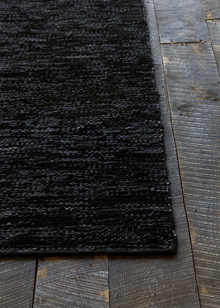 Saket Contemporary Area Rug, Black, 7'9"x10'6" Rectangle