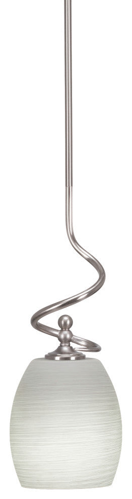 Capri 1-Light Mini Pendant with Hang Straight Swivel, Brushed Nickel/White Linen